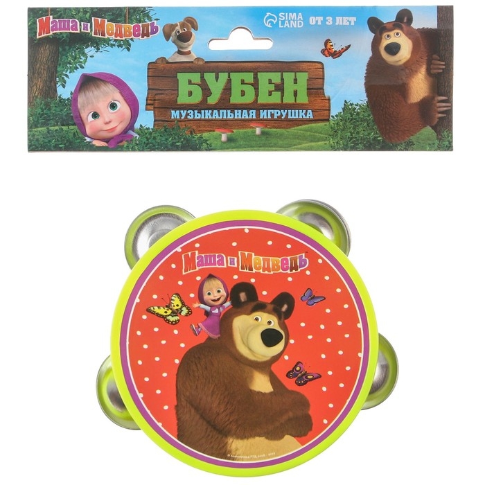 Музыкальная игрушка &laquo;Бубен: Маша и Медведь&raquo;
