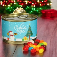 Новый год. Мармеладные бобы "Снеговик", в консервной банке, 100 г