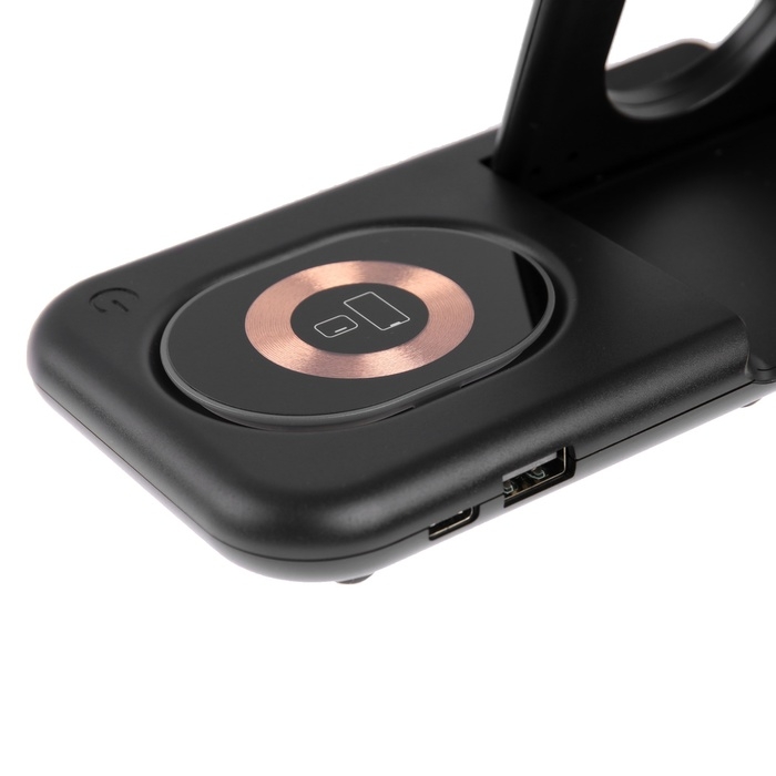 Беспроводное зарядное устройство 3 в 1 Y36, 15 W, складная, подсветка, USB, Type-C, чёрная Беспроводное зарядное устройство 3 в 1 Y36, 15 W, складная, подсветка, USB, Type-C, чёрная
