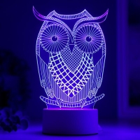 Светильник "Большой филин" LED RGB от сети 9,5х13х22см RISALUX