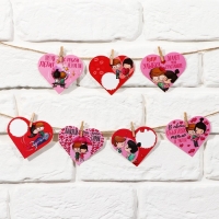 Гирлянда, интерьерное украшение «7 причин», 7 штук, 7 х 7 см Гирлянда, интерьерное украшение «7 причин», 7 штук, 7 х 7 см