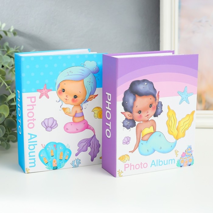 Фотоальбом на 100 фото 10х15 см Фотоальбом на 100 фото 10х15 см "Русалочка" МИКС в коробке 30,5х16,5 см
