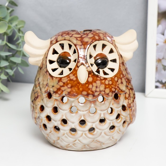 Подсвечник керамика на 1 свечу Подсвечник керамика на 1 свечу "Лесной филин" 15х12х12 см