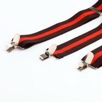 Подтяжки взрослые, ширина 2,5 см, цвет чёрный/красный Подтяжки взрослые, ширина 2,5 см, цвет чёрный/красный