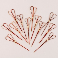 Шпажки &laquo;Сердце&raquo;, в наборе 12 шт., цвет красный