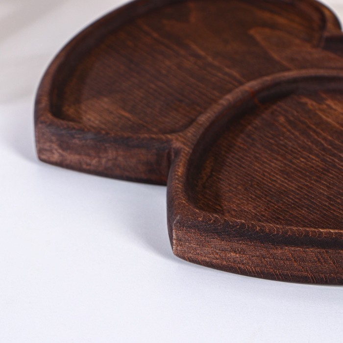 Менажница Adelica «Двойное сердце», 33×22×2,5 см, тёмный бук Менажница Adelica «Двойное сердце», 33×22×2,5 см, тёмный бук