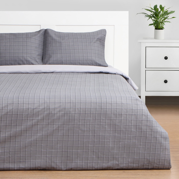 Постельное бельё Этель дуэт Gray cage 150х215см-2 шт, 225х240см, 50х70&plusmn;3 см-2 шт, новосатин