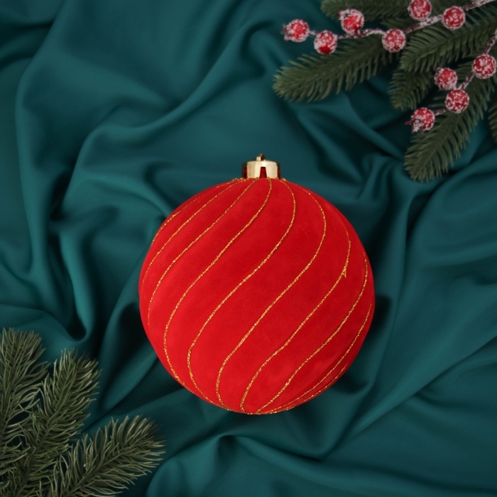 Ёлочный шар новогодний d-15 см Ёлочный шар новогодний d-15 см "Аврит блеск" красный