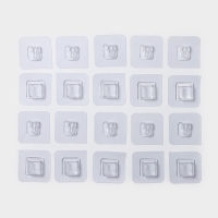 Крючки держатели двойные самоклеящиеся, набор 10 пар, 5,7×5,7×1см, цвет прозрачный Крючки держатели двойные самоклеящиеся, набор 10 пар, 5,7×5,7×1см, цвет прозрачный