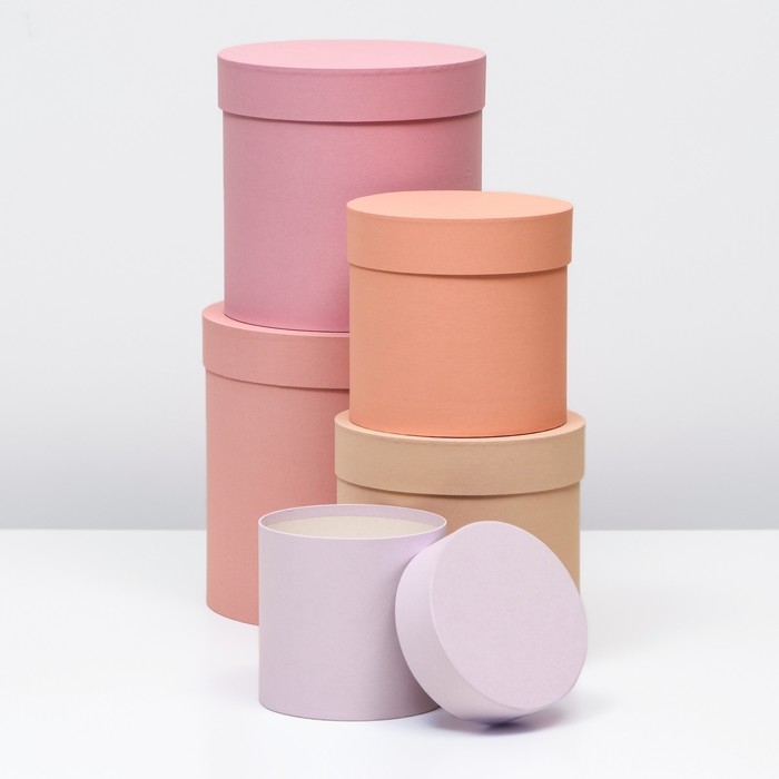 Набор круглых коробок 5 в 1 Набор круглых коробок 5 в 1 "Рассвет" 23 х 23 х 25 - 15 х 15 х 15 см