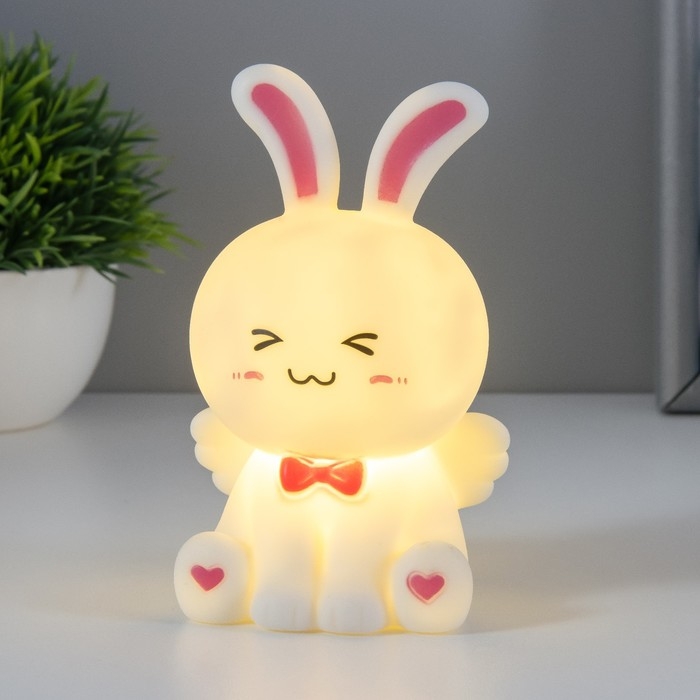 Ночник Ночник "Зайка с крылышками" LED 1Вт 3х LR44 белый 7,5х5,5х13см RISALUX