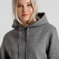 Толстовка с капюшоном унисекс King, темно-серый меланж, размер S