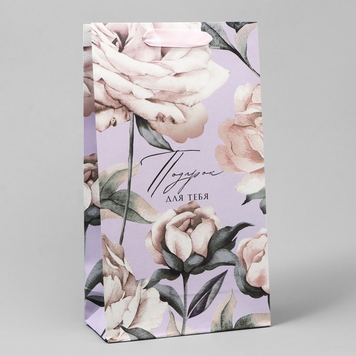 Пакет подарочный под две бутылки, упаковка, &laquo;Для тебя&raquo;, 35 х 20 х 9 см