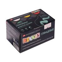 Краска акриловая, набор 6 цветов х 20 мл, ЗХК Decola, глянцевые, 2941024 Краска акриловая, набор 6 цветов х 20 мл, ЗХК Decola, глянцевые, 2941024