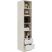 Пенал с ящиком Юниор-4, 400х510х2000, Шарли белый/Дуб крафт белый Пенал с ящиком Юниор-4, 400х510х2000, Шарли белый/Дуб крафт белый