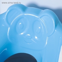 Детская накладка - сиденье на унитаз со ступенькой &laquo;Панда&raquo;, с ручками, цвет голубой