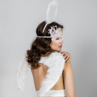 Карнавальный набор &laquo;Белый ангел&raquo;, крылья, маска, ободок