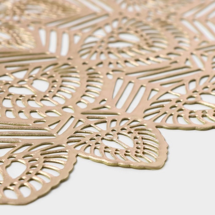 Салфетки сервировочные на стол Доляна «Цунами», d=38 см, 4 шт, цвет золото Салфетки сервировочные на стол Доляна «Цунами», d=38 см, 4 шт, цвет золото