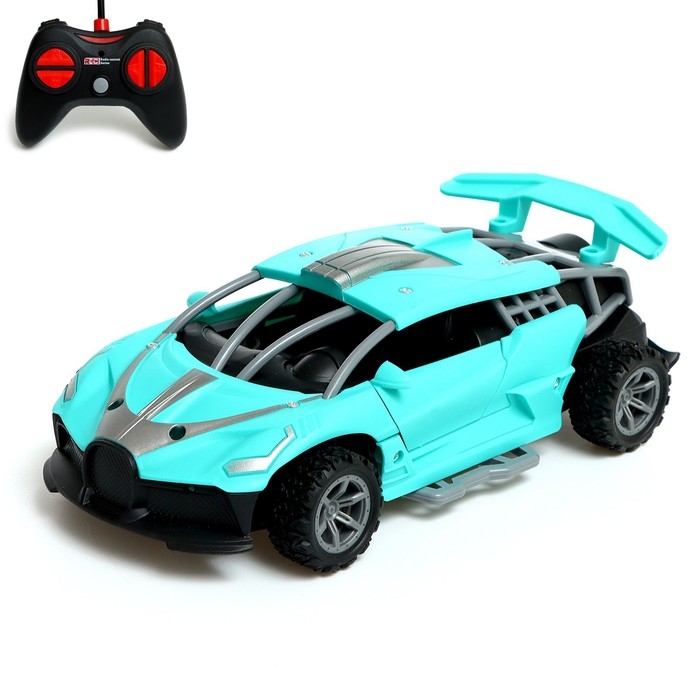 Машина радиоуправляемая &laquo;Гоночная&raquo;, работает от батареек, открываются двери, световые эффекты, цвет МИКС