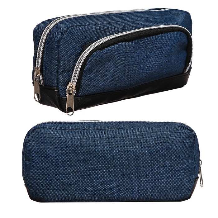 Пенал мягкий 2 отделения, 100 х 210 х 65 мм, объёмный, Calligrata, синий Пенал мягкий 2 отделения, 100 х 210 х 65 мм, объёмный, Calligrata, синий