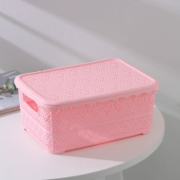 Контейнер для хранения с крышкой &laquo;Ажур&raquo;, пластик, 26&times;19&times;11,5 см, цвет МИКС