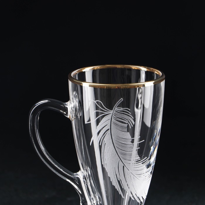 Кружка &laquo;Перо&raquo;, стеклянная, 250 мл