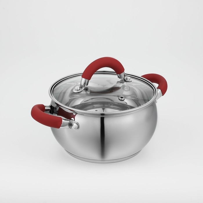 Кастрюля из нержавеющей стали Доляна &laquo;Вернер&raquo;, 1,9 л, d=16 см, с крышкой