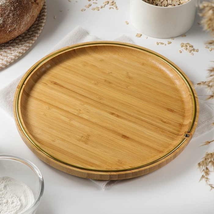 Блюдо для подачи Доляна &laquo;Цветение&raquo;, d=29,5 см, бамбук