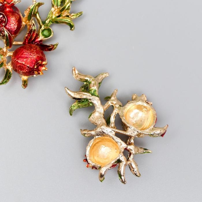 Декор для творчества металл "Гранаты на ветке" 3,2х2,3 см