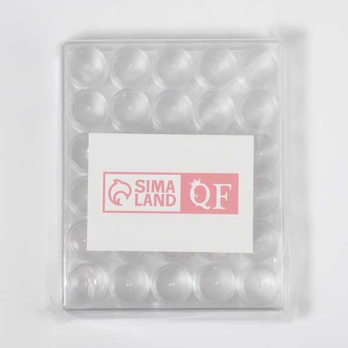 Набор баночек для декора, 30 шт, в органайзере, 6 мл, 16 &times; 13,5 см, цвет прозрачный