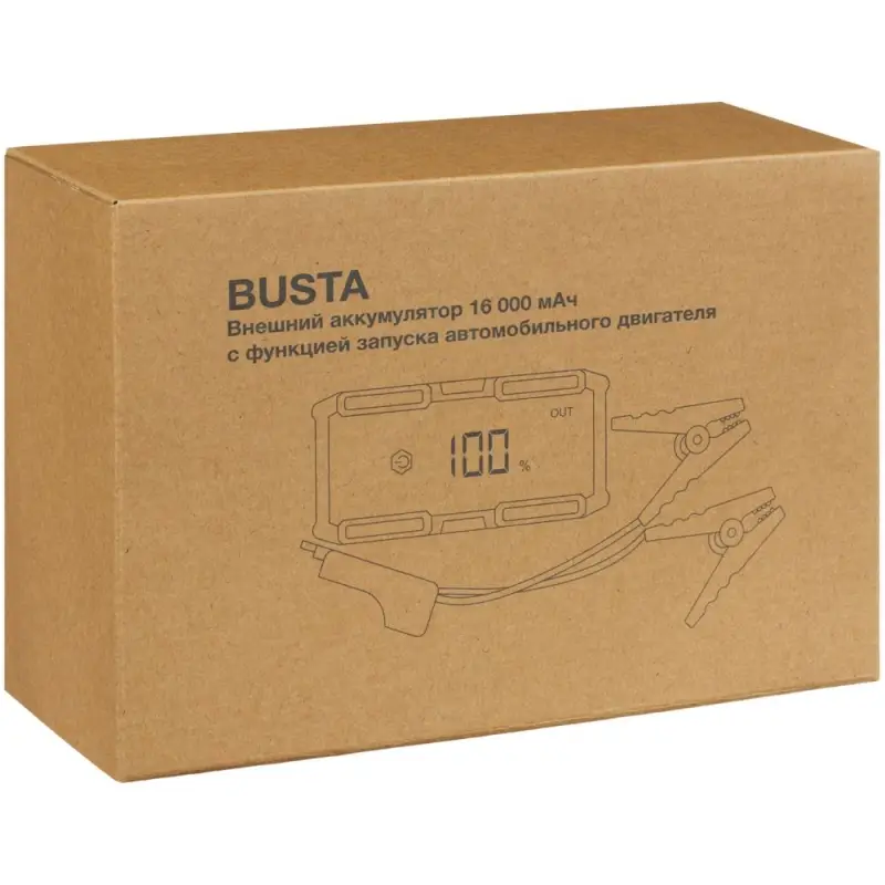 Аккумулятор с запуском двигателя Busta 16000 мАч, черный Аккумулятор с запуском двигателя Busta 16000 мАч, черный