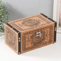 Шкатулка дерево кожзам под пробку "Узор цветок мехенди" 24х14х12 см Шкатулка дерево кожзам под пробку "Узор цветок мехенди" 24х14х12 см