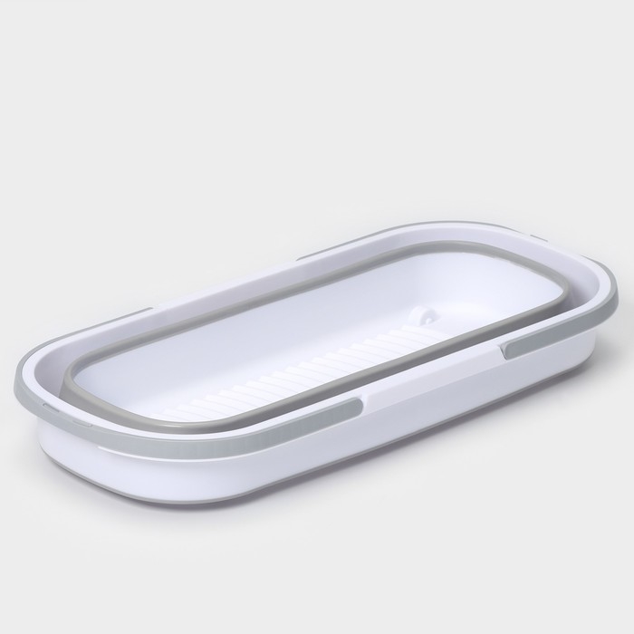 Ведро для уборки складное Raccoon, 17 л, 55&times;25&times;20 см, дно 45&times;15 см, цвет белый