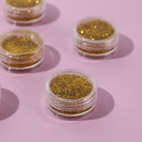 Набор блесток для декора, мелкий помол, цвет золотистый, 6 штук Набор блесток для декора, мелкий помол, цвет золотистый, 6 штук