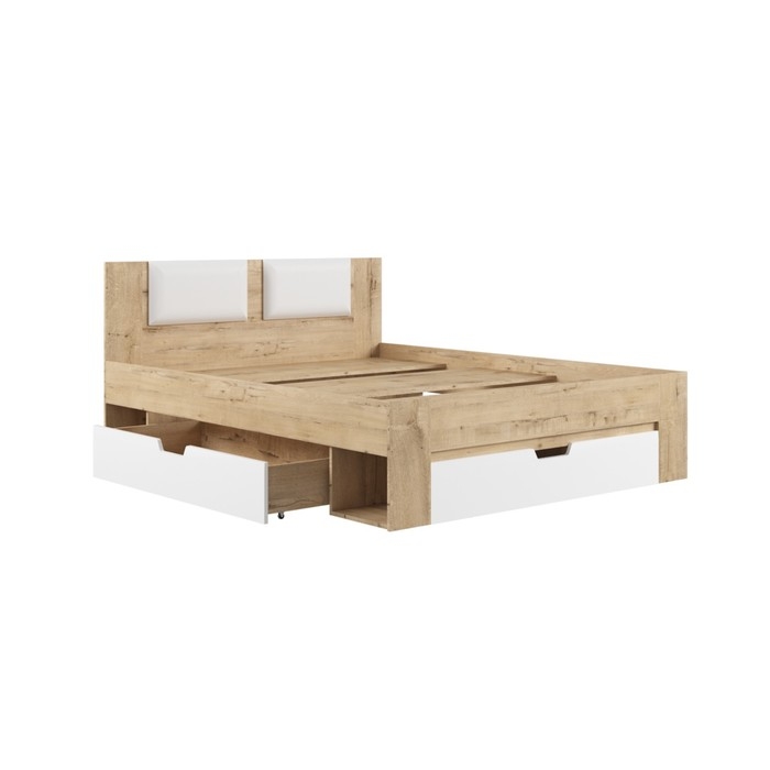 Кровать Кровать "Марли" с ящиками, 1600х2000, Белый глянец/Дуб бунратти