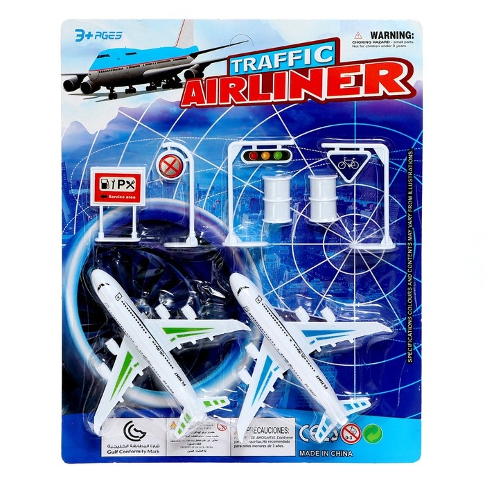 Игровой набор «Аэропорт», 2 самолёта, дорожные знаки Игровой набор «Аэропорт», 2 самолёта, дорожные знаки