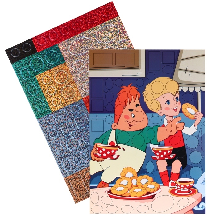 Ппликация форменными стикерами "Малыш и Карлсон", набор для творчества, стикерная мозаика