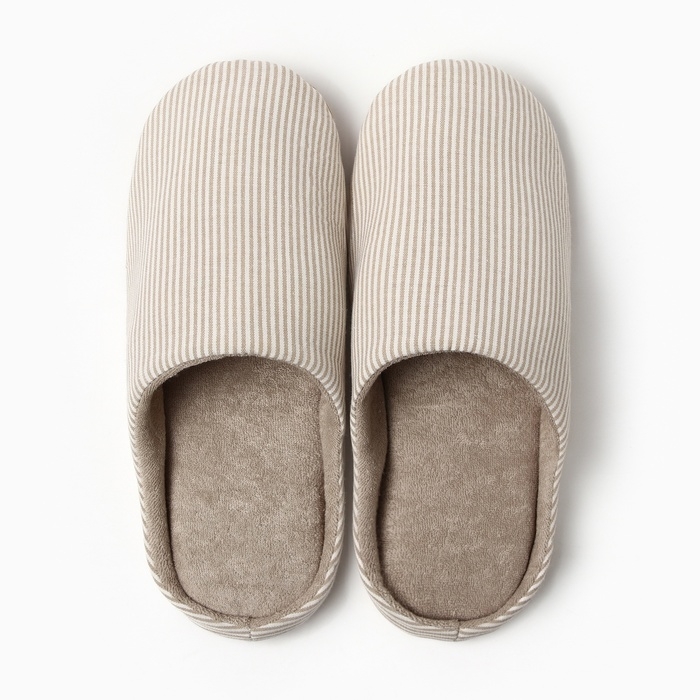 Тапочки мужские, ECO размер 44-45, цвет бежевая полоска