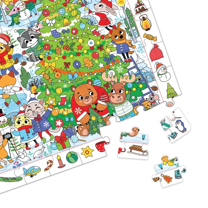 Набор 4 в 1 «Новогодние поиски», 3 книги, пазл 88 деталей Набор 4 в 1 «Новогодние поиски», 3 книги, пазл 88 деталей