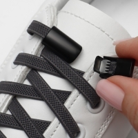 Фиксатор для шнурков, на магните, пара, размер 2,6 &times; 2 &times; 0,7 см, цвет чёрный