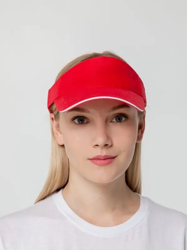Козырек Active, красный с белым кантом Козырек Active, красный с белым кантом