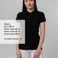 Рубашка поло женская Virma Premium Lady, черная, размер L