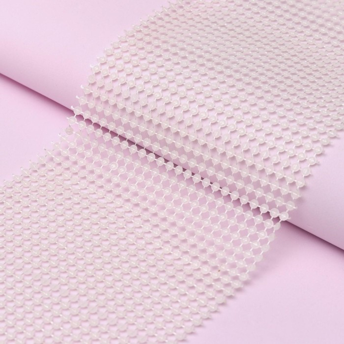 Лента с имитацией жемчуга, 12 см, 9 &plusmn; 1 м, цвет жемчужный