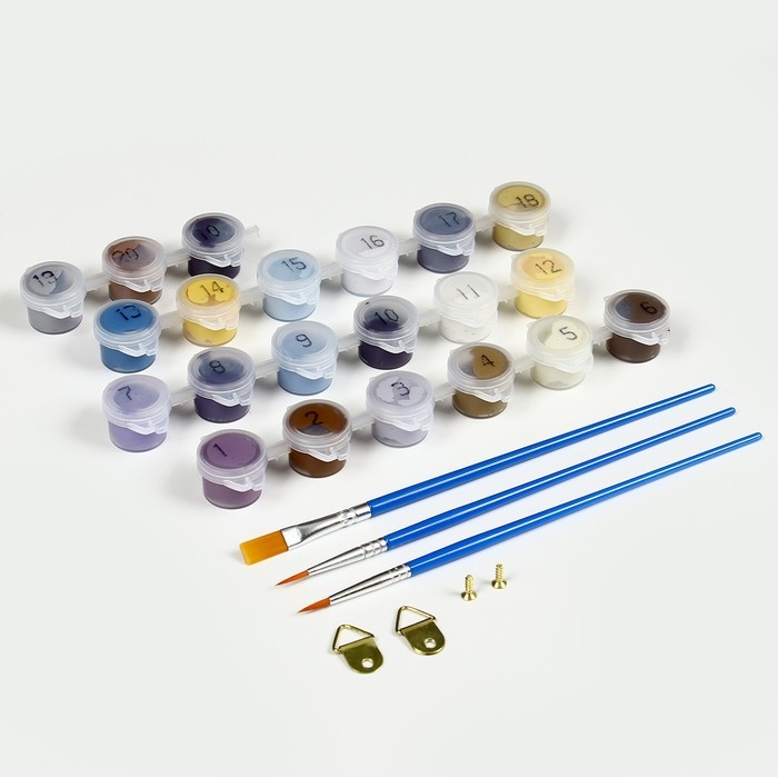 Картина по номерам на новый год на холсте с подрамником &laquo;Зимняя ночь&raquo;, 40 х 30 см