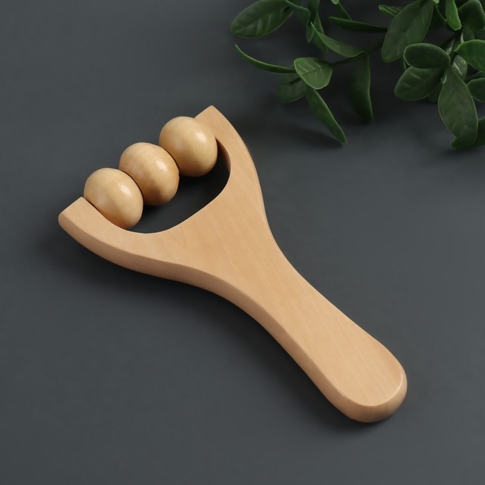 Массажёр «Барабан», деревянный, 15 × 8 × 3 см, 3 шарика Массажёр «Барабан», деревянный, 15 × 8 × 3 см, 3 шарика