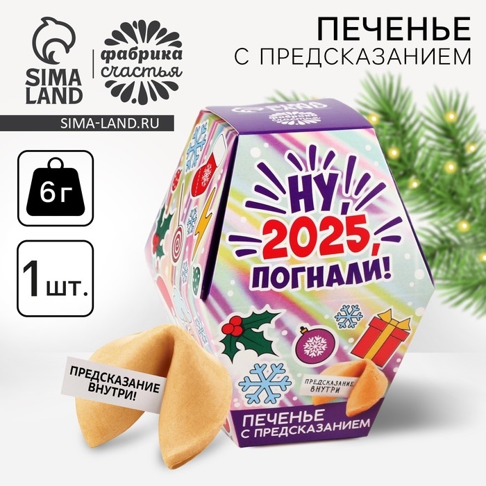 Печенье с предсказаниями в коробке &laquo;Ну, 2025, погнали&raquo;