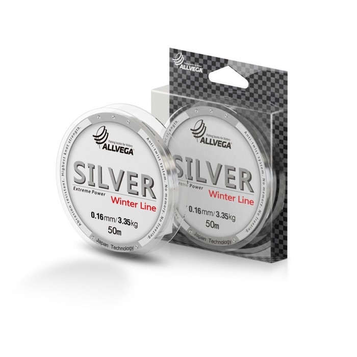 Леска монофильная ALLVEGA Silver, диаметр 0.16 мм, тест 3.35 кг, 50 м, серебристая Леска монофильная ALLVEGA Silver, диаметр 0.16 мм, тест 3.35 кг, 50 м, серебристая