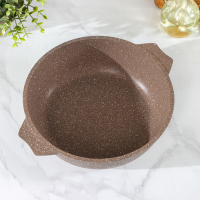 Жаровня &laquo;Гранит Brown&raquo;, 2,4 л, d=26 см, стеклянная крышка, антипригарное покрытие, цвет коричневый