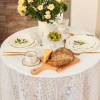 Скатерть Доляна Ажур цв.белый d180 &plusmn;5 см, 100%п/э