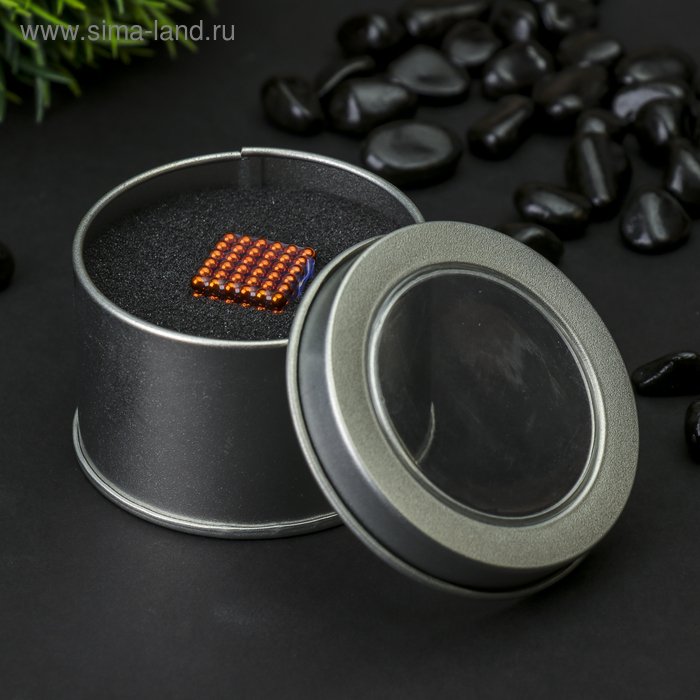 Антистресс магнит "Неокуб" 216 шариков d=0,3 см (оранжевый) 1.8х1.8 см